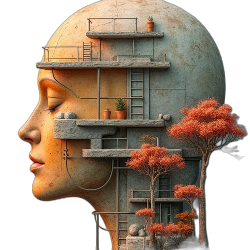 building, face, robot, mask transparent PNG cut-out