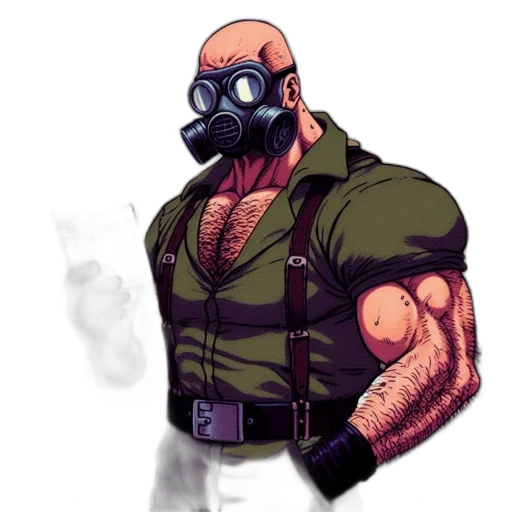 mask, jacket, robot, staff transparent PNG cut-out