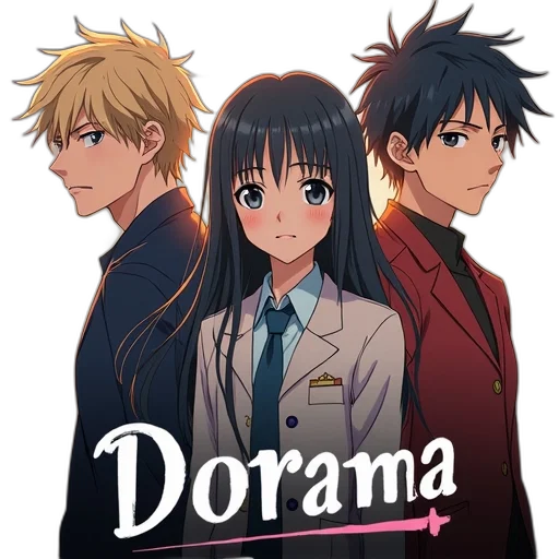 anime, dark, poster, characters transparent PNG cut-out