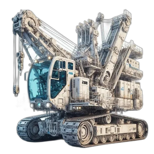 robot, weapon, concept art, 3d render transparent PNG cut-out