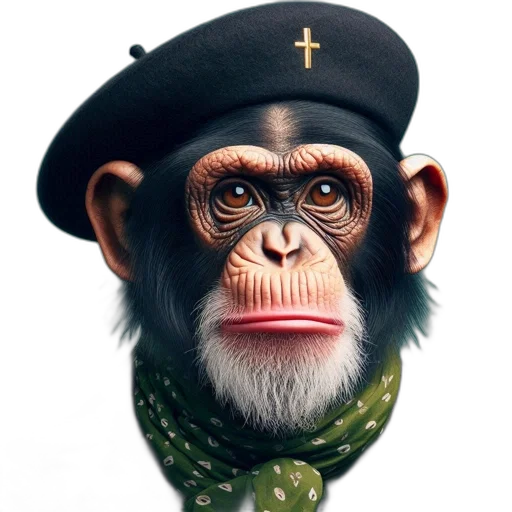animal, hat, staff, photorealistic transparent PNG cut-out