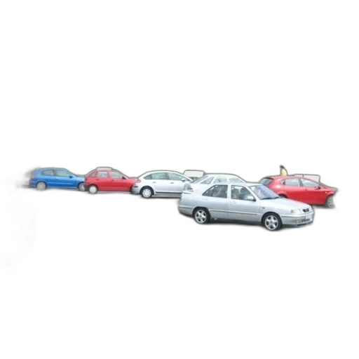 car, 3d render, row, cars transparent PNG cut-out