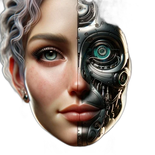 robot, mask, face, cyberpunk transparent PNG cut-out