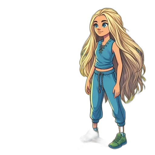 hair, cartoon, concept art, 3d render transparent PNG cut-out