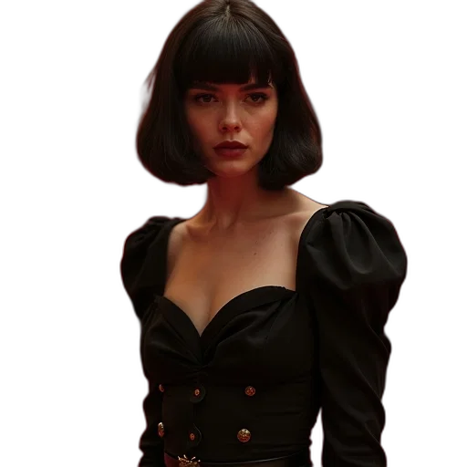 dress, jacket, face, hair transparent PNG cut-out