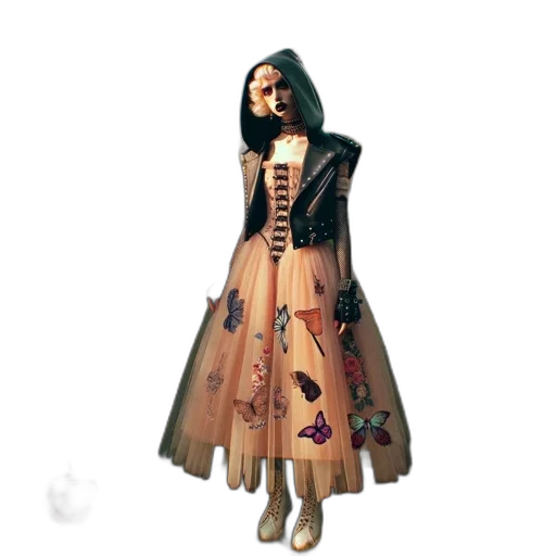 dress, jacket, concept art, 3d render transparent PNG cut-out