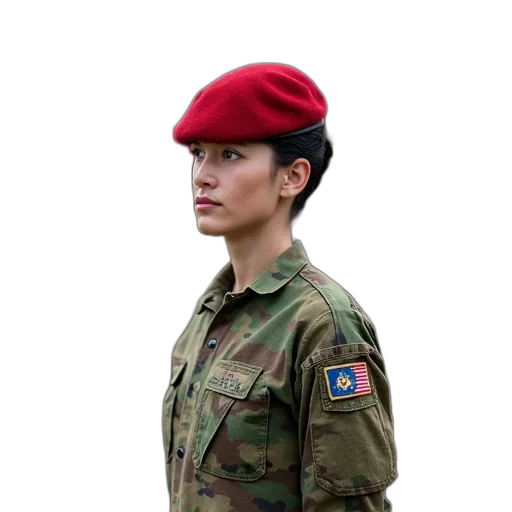 jacket, hat, staff, face transparent PNG cut-out