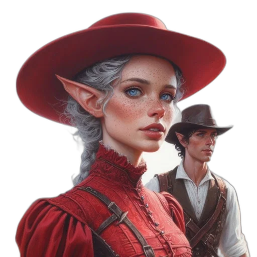 hat, face, staff, fantasy art transparent PNG cut-out