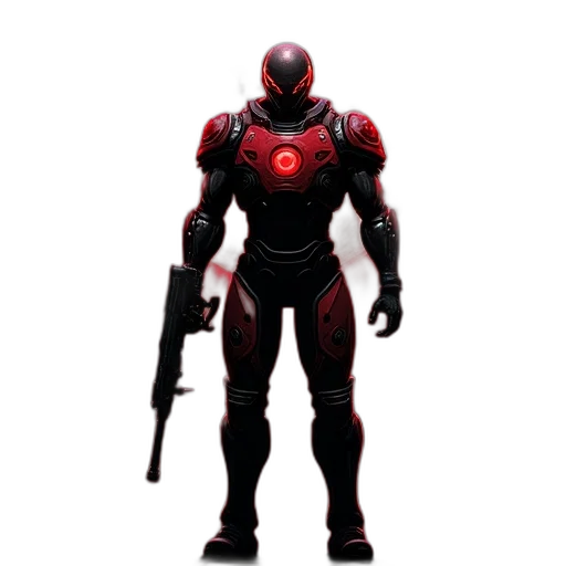 robot, weapon, concept art, 3d render transparent PNG cut-out