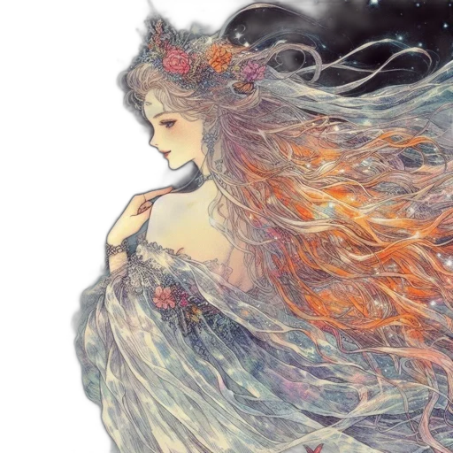 dress, dragon, crown, fantasy art transparent PNG cut-out
