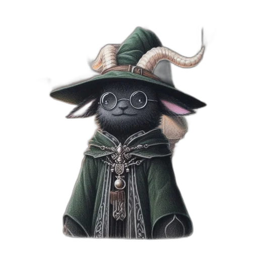 hat, mask, staff, dragon transparent PNG cut-out