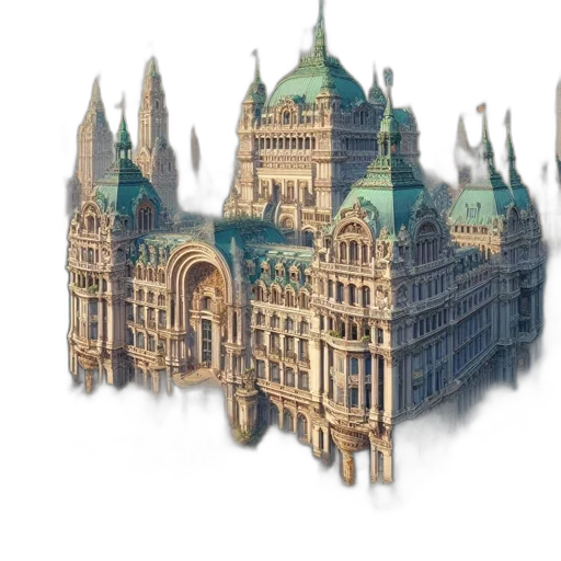 building, crown, concept art, 3d render transparent PNG cut-out
