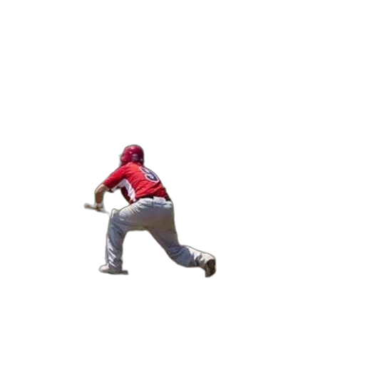 pixel art, baseball, player, red transparent PNG cut-out