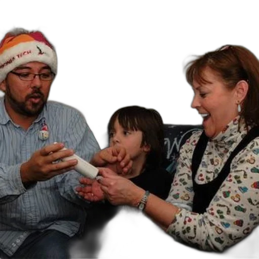 man, santa, hat, woman transparent PNG cut-out