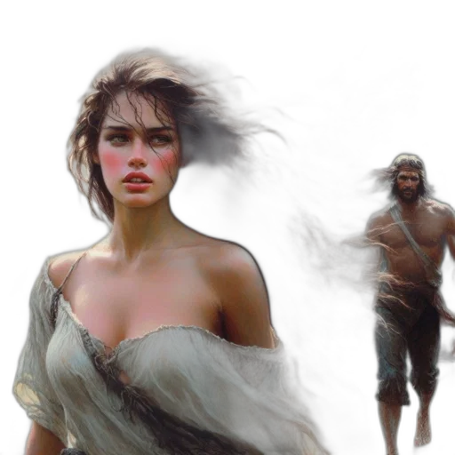 fantasy art, concept art, photorealistic, oil painting transparent PNG cut-out