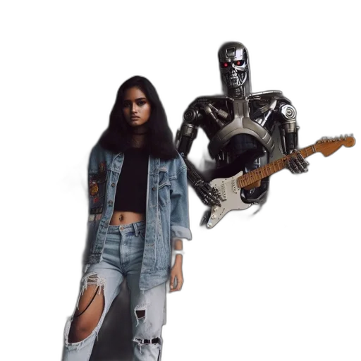robot, jacket, concept art, cyberpunk transparent PNG cut-out