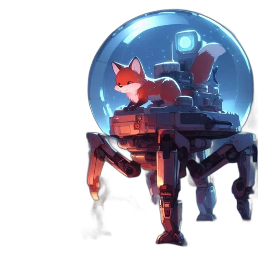 robot, concept art, pixel art, cyberpunk transparent PNG cut-out