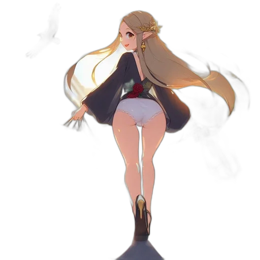dress, jacket, staff, sword transparent PNG cut-out