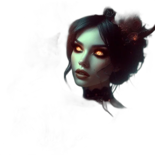 face, mask, staff, fantasy art transparent PNG cut-out