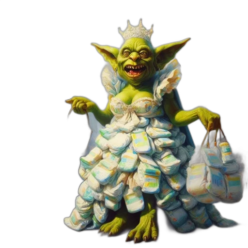 dress, creature, concept art, 3d render transparent PNG cut-out