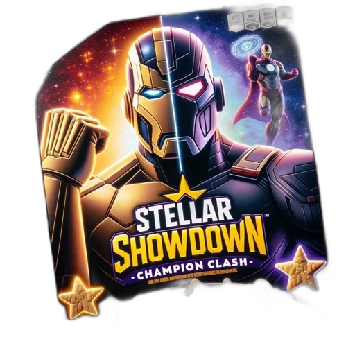 comic book art, cereal, box, featuring transparent PNG cut-out