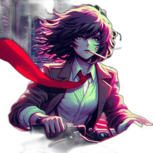 jacket, weapon, staff, robot transparent PNG cut-out