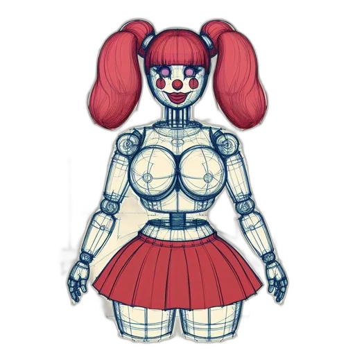 robot, dress, pixel art, concept art transparent PNG cut-out