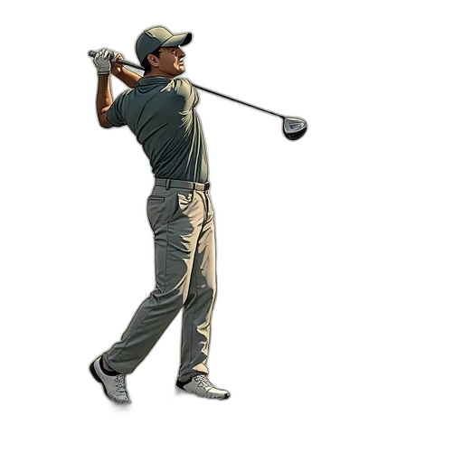staff, photorealistic, 3d render, golf transparent PNG cut-out