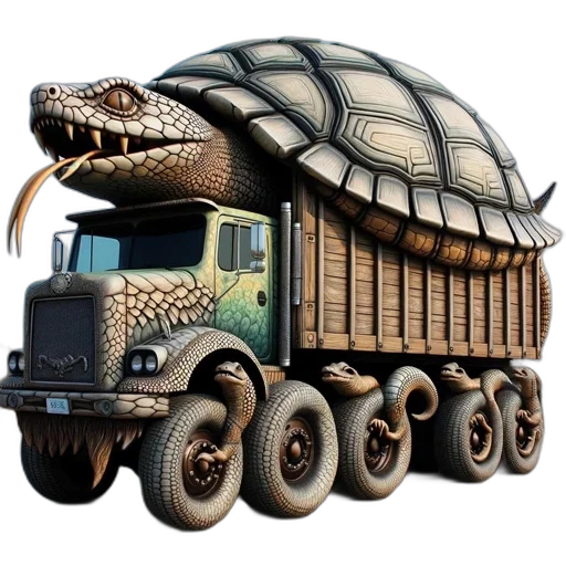 animal, car, dragon, creature transparent PNG cut-out