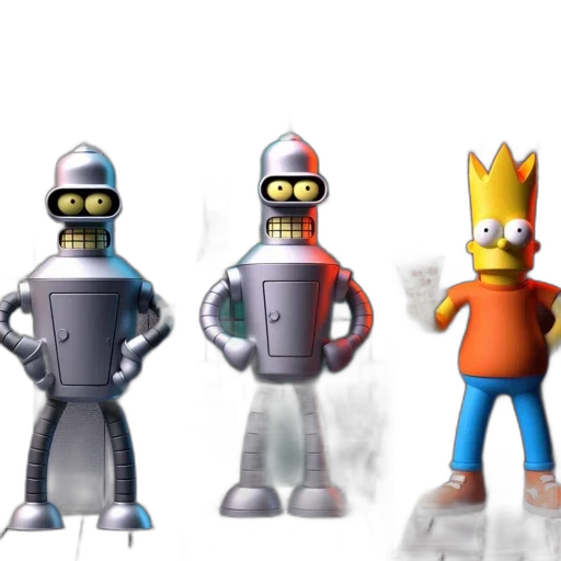 robot, 3d render, concept art, pixel art transparent PNG cut-out