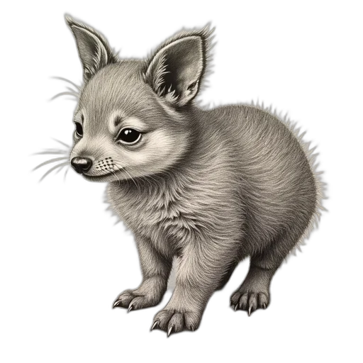 animal, creature, staff, photorealistic transparent PNG cut-out