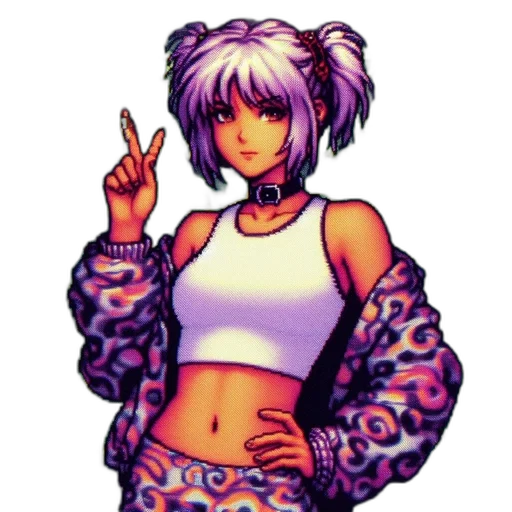 jacket, pixel art, vaporwave, cyberpunk transparent PNG cut-out