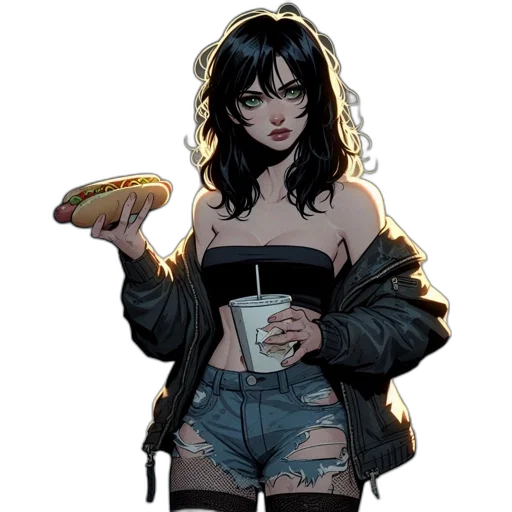 food, jacket, dress, comic book art transparent PNG cut-out