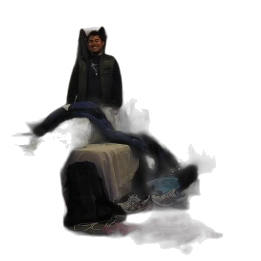 creature, animal, jacket, staff transparent PNG cut-out
