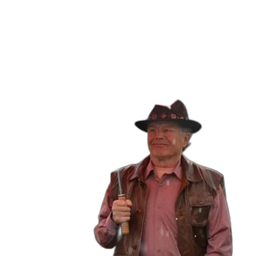 staff, hat, jacket, weapon transparent PNG cut-out