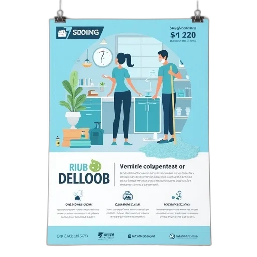 blue, flyer, template, cleaning transparent PNG cut-out