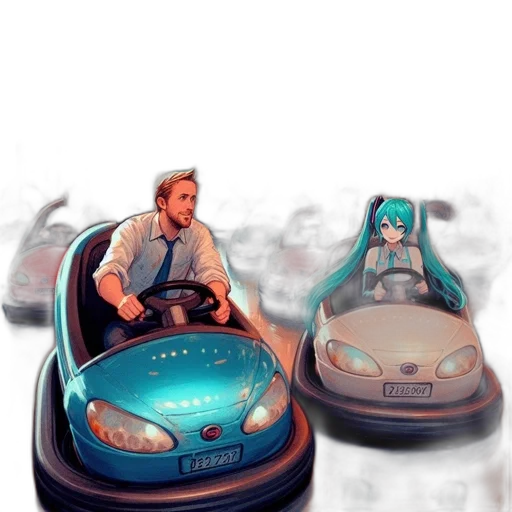 car, concept art, 3d render, anime transparent PNG cut-out