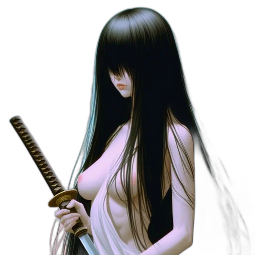 sword, staff, weapon, hair transparent PNG cut-out