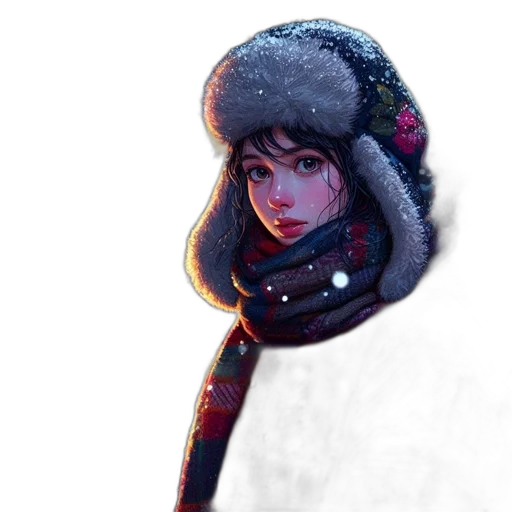 hat, face, jacket, staff transparent PNG cut-out