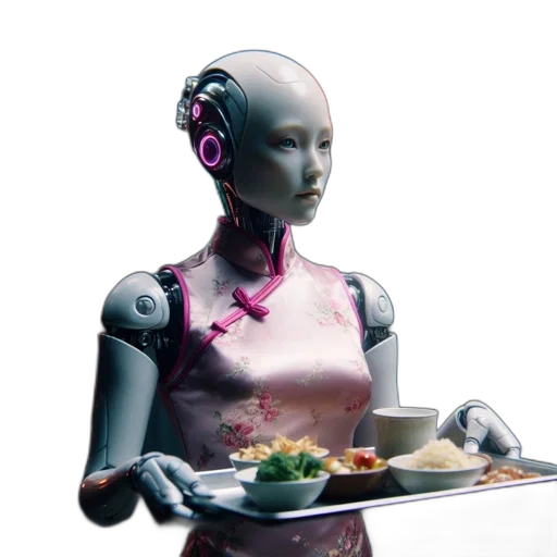 robot, food, cyberpunk, concept art transparent PNG cut-out