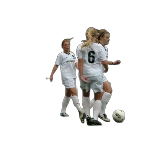 group, girls, play, soccer transparent PNG cut-out