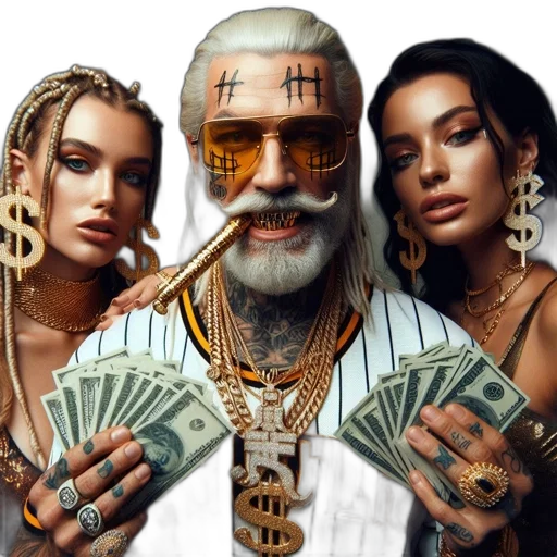 cyberpunk, three, individuals, flashy transparent PNG cut-out