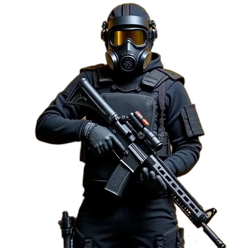 weapon, staff, mask, robot transparent PNG cut-out