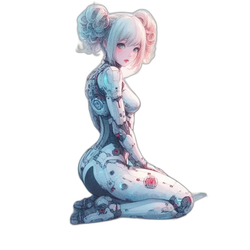 robot, dress, creature, face transparent PNG cut-out
