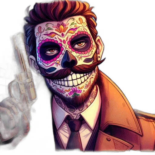 mask, concept art, comic book art, pixel art transparent PNG cut-out