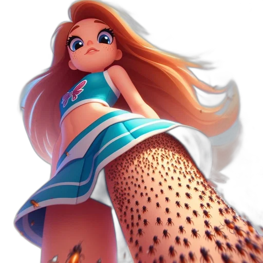 dress, hair, creature, concept art transparent PNG cut-out
