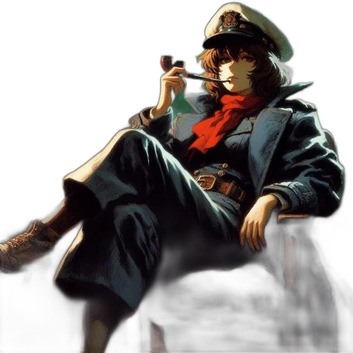 hat, staff, weapon, jacket transparent PNG cut-out