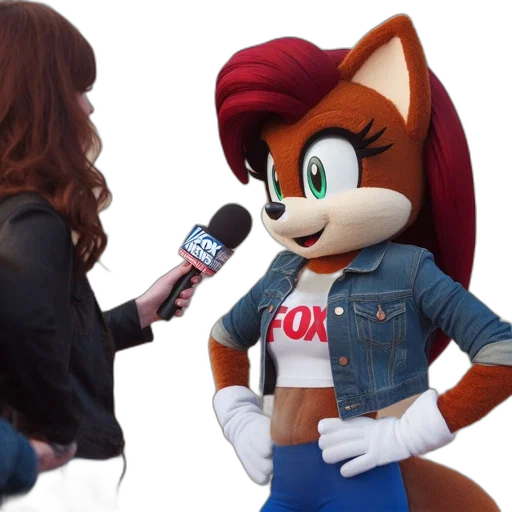 jacket, fox, mascot, red transparent PNG cut-out