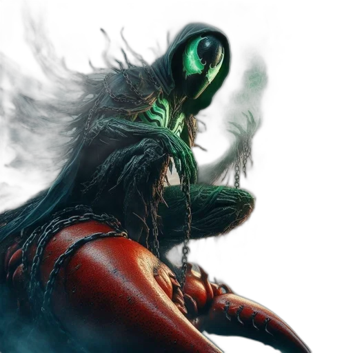 mask, dragon, creature, staff transparent PNG cut-out