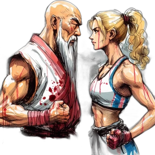 comic book art, concept art, fantasy art, watercolor transparent PNG cut-out